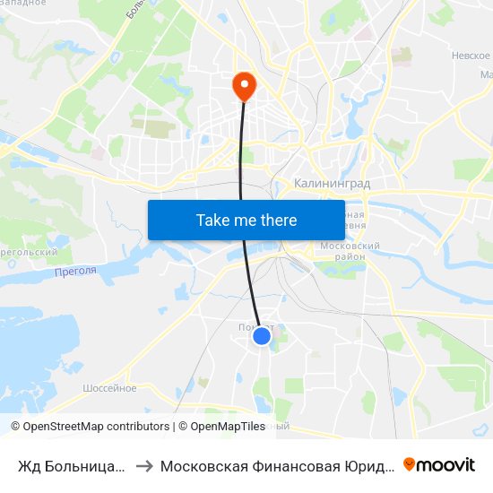 Жд Больница (В Центр) to Московская Финансовая Юридическая Академия map