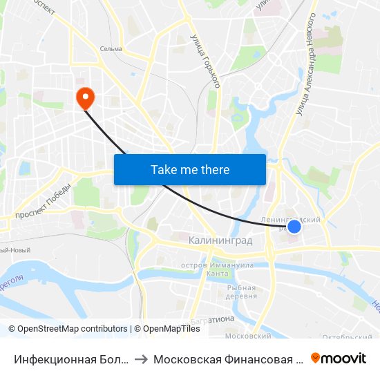 Инфекционная Больница (Из Центра) to Московская Финансовая Юридическая Академия map