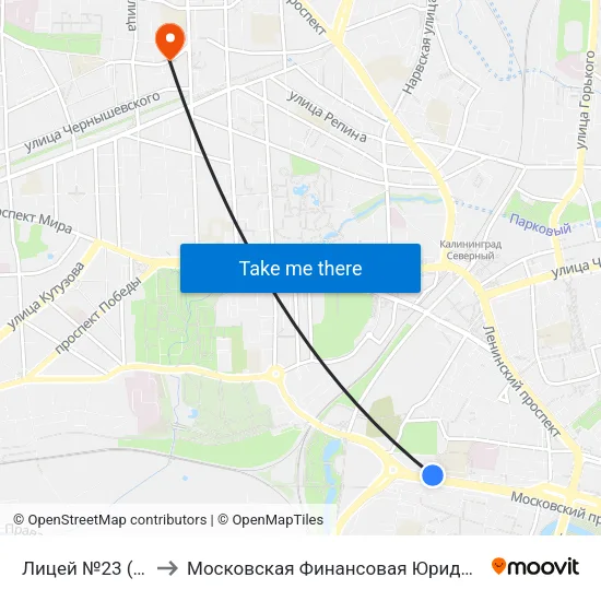 Лицей №23 (В Центр) to Московская Финансовая Юридическая Академия map