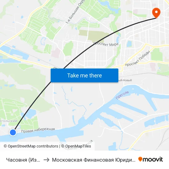 Часовня (Из Центра) to Московская Финансовая Юридическая Академия map
