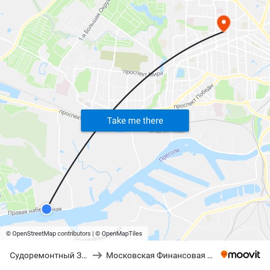 Судоремонтный Завод (Из Центра) to Московская Финансовая Юридическая Академия map