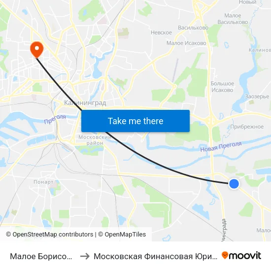 Малое Борисово (В Центр) to Московская Финансовая Юридическая Академия map