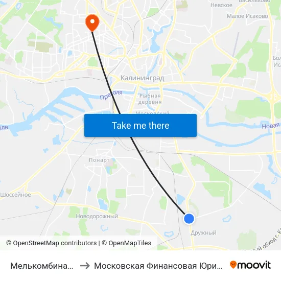 Мелькомбинат (В Центр) to Московская Финансовая Юридическая Академия map