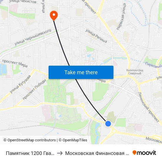 Памятник 1200 Гвардейцев (В Центр) to Московская Финансовая Юридическая Академия map