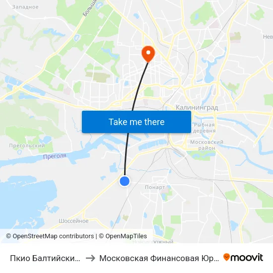 Пкио Балтийский (Из Центра) to Московская Финансовая Юридическая Академия map