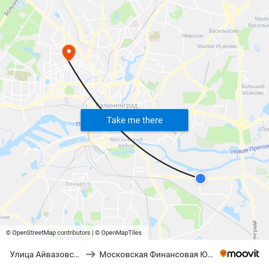 Улица Айвазовского (В Центр) to Московская Финансовая Юридическая Академия map