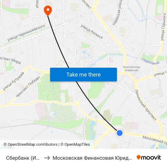 Сбербанк (Из Центра) to Московская Финансовая Юридическая Академия map