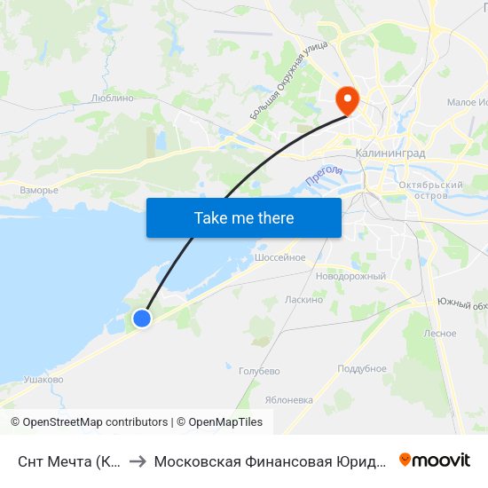 Снт Мечта (Конечная) to Московская Финансовая Юридическая Академия map