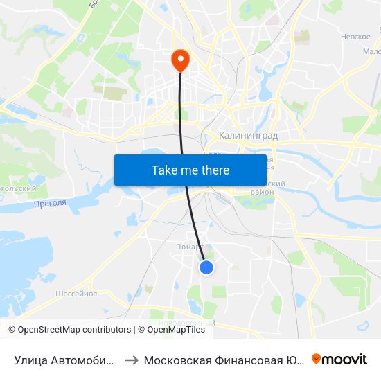 Улица Автомобильная (В Центр) to Московская Финансовая Юридическая Академия map