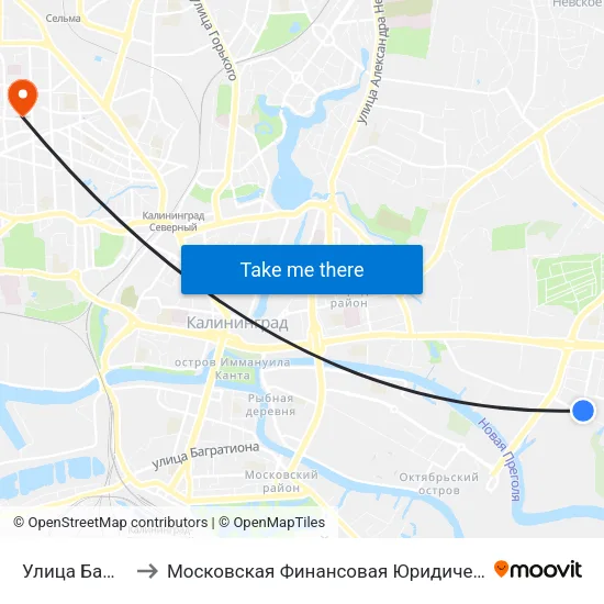 Улица Баженова to Московская Финансовая Юридическая Академия map