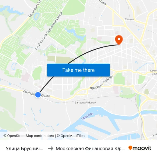 Улица Брусничная (В Центр) to Московская Финансовая Юридическая Академия map