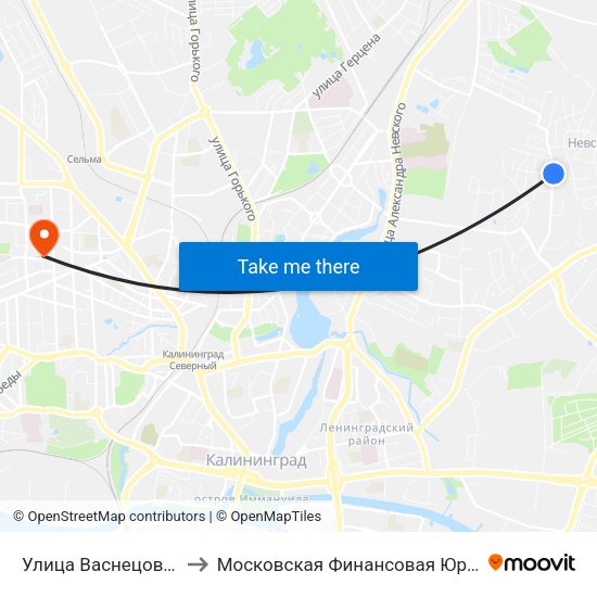 Улица Васнецова (Из Центра) to Московская Финансовая Юридическая Академия map