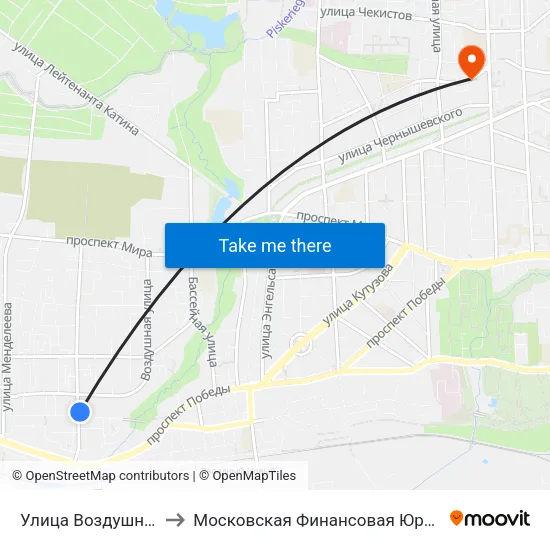 Улица Воздушная (В Центр) to Московская Финансовая Юридическая Академия map