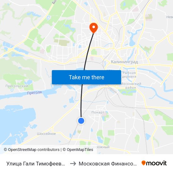 Улица Гали Тимофеевой (По Требованию, В Центр) to Московская Финансовая Юридическая Академия map