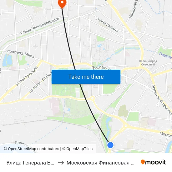 Улица Генерала Буткова (В Центр) to Московская Финансовая Юридическая Академия map