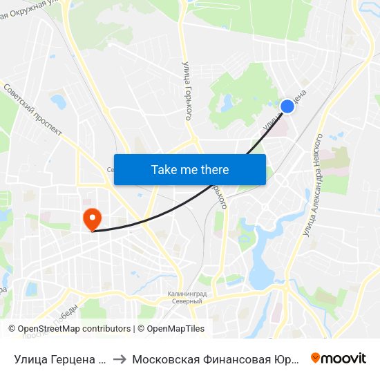 Улица Герцена (Из Центра) to Московская Финансовая Юридическая Академия map