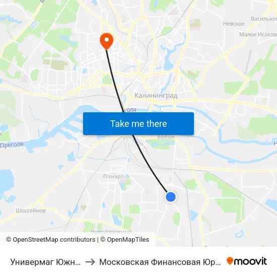 Универмаг Южный (В Центр) to Московская Финансовая Юридическая Академия map