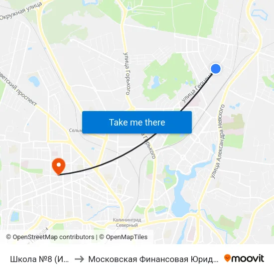 Школа №8 (Из Центра) to Московская Финансовая Юридическая Академия map
