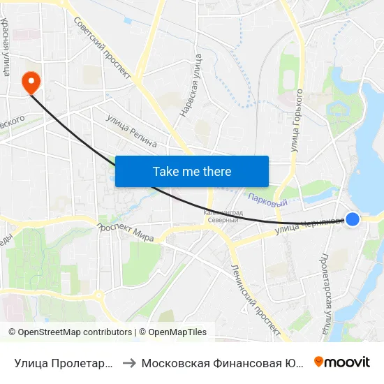 Улица Пролетарская (В Центр) to Московская Финансовая Юридическая Академия map