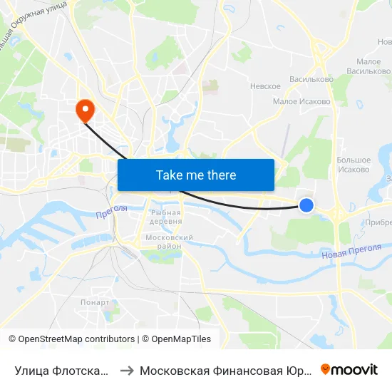 Улица Флотская (Из Центра) to Московская Финансовая Юридическая Академия map