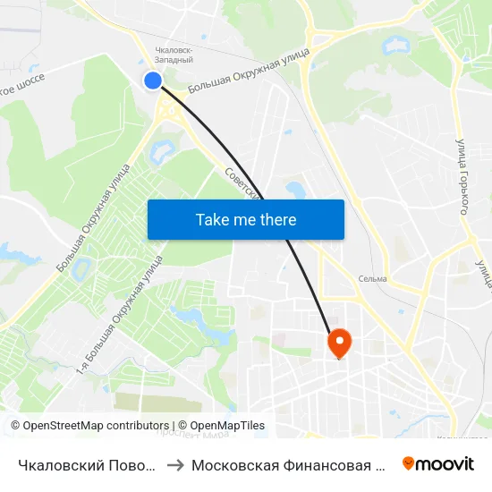 Чкаловский Поворот (Троллейбус) to Московская Финансовая Юридическая Академия map