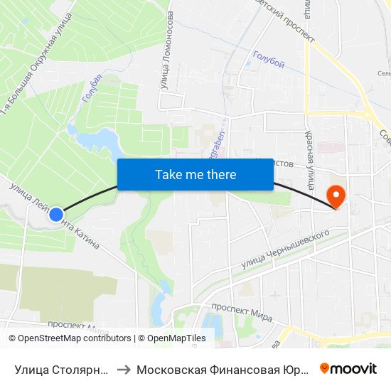 Улица Столярная (В Центр) to Московская Финансовая Юридическая Академия map