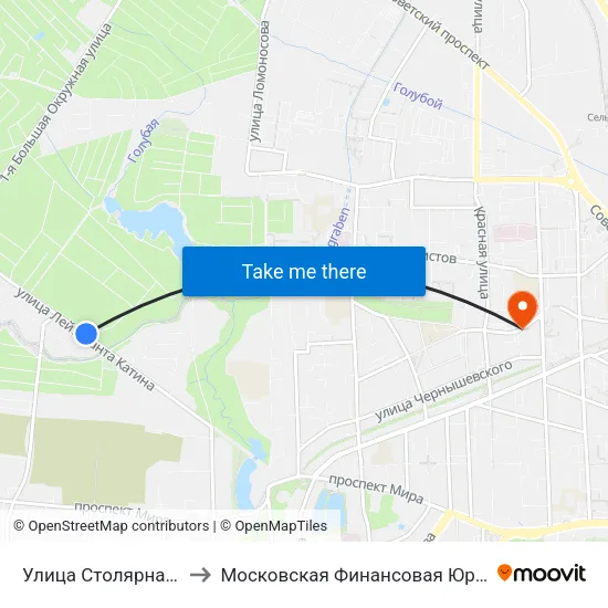Улица Столярная (Из Центра) to Московская Финансовая Юридическая Академия map