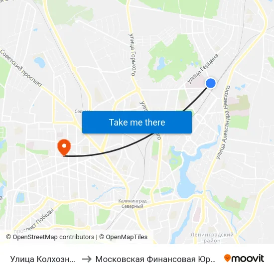 Улица Колхозная (В Центр) to Московская Финансовая Юридическая Академия map