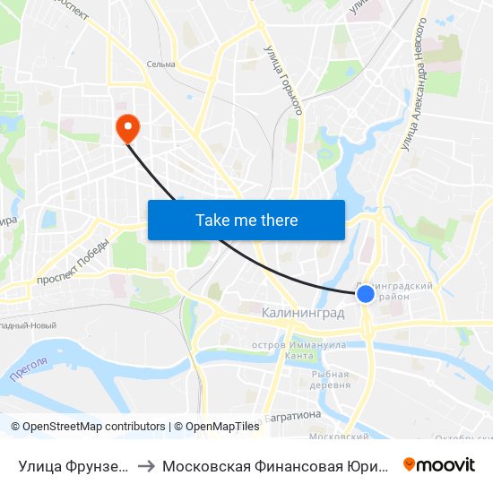 Улица Фрунзе (В Центр) to Московская Финансовая Юридическая Академия map