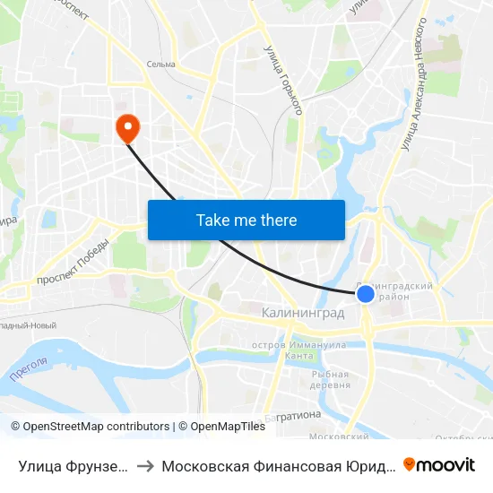 Улица Фрунзе (В Центр) to Московская Финансовая Юридическая Академия map