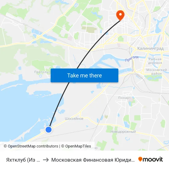 Яхтклуб (Из Центра) to Московская Финансовая Юридическая Академия map