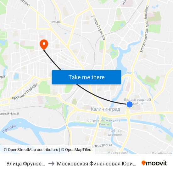 Улица Фрунзе (В Центр) to Московская Финансовая Юридическая Академия map