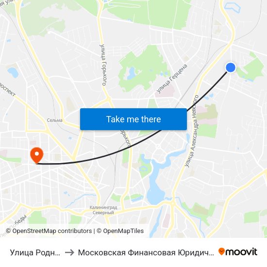 Улица Родниковая to Московская Финансовая Юридическая Академия map