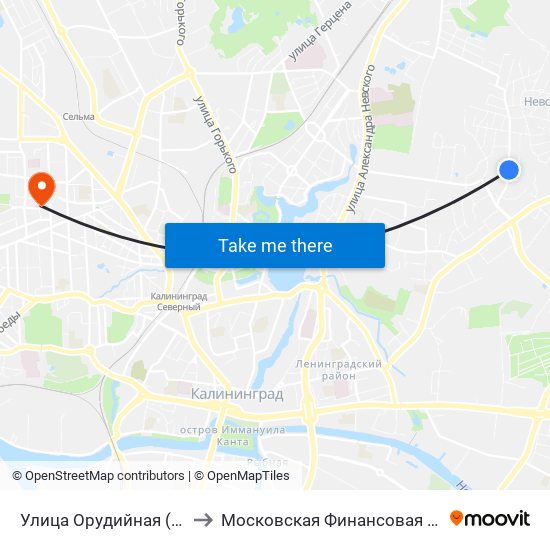 Улица Орудийная (На Ул. Орудийной) to Московская Финансовая Юридическая Академия map