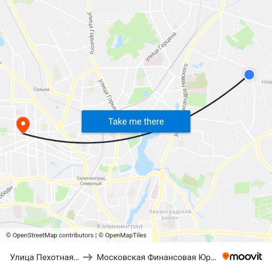 Улица Пехотная (Из Центра) to Московская Финансовая Юридическая Академия map