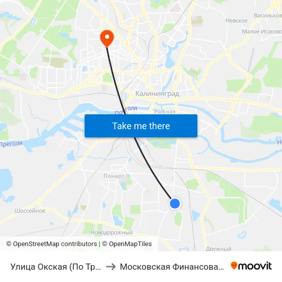 Улица Окская (По Требованию, Из Центра) to Московская Финансовая Юридическая Академия map