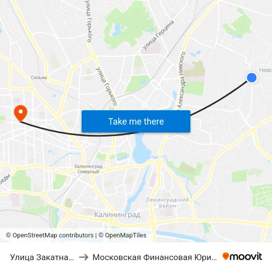 Улица Закатная (В Центр) to Московская Финансовая Юридическая Академия map