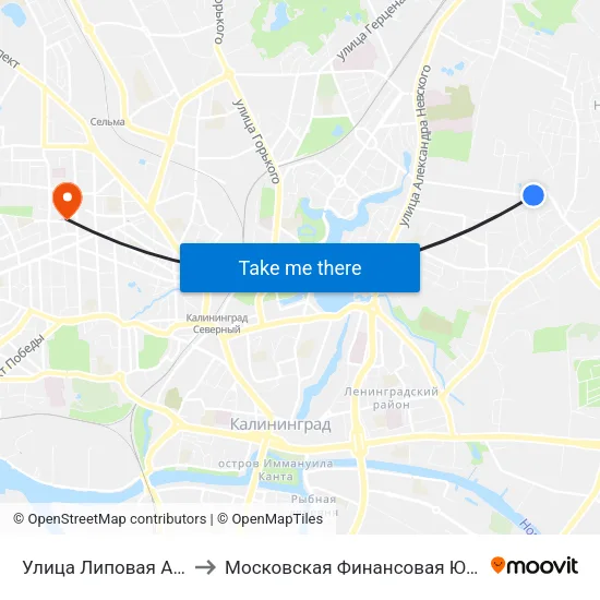 Улица Липовая Аллея (В Центр) to Московская Финансовая Юридическая Академия map