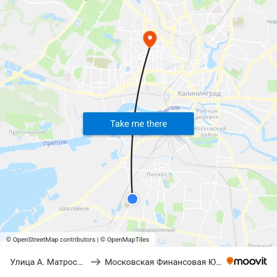 Улица А. Матросова (Из Центра) to Московская Финансовая Юридическая Академия map