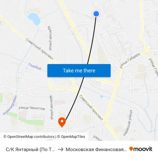 С/К Янтарный (По Требованию, В Центр) to Московская Финансовая Юридическая Академия map