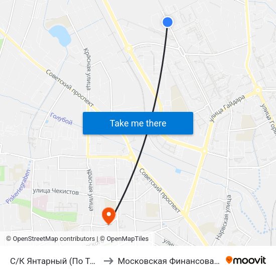 С/К Янтарный (По Требованию, Из Центра) to Московская Финансовая Юридическая Академия map