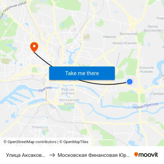 Улица Аксакова (Конечная) to Московская Финансовая Юридическая Академия map