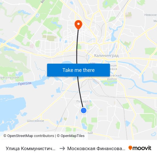 Улица Коммунистическая (По Требованию) to Московская Финансовая Юридическая Академия map