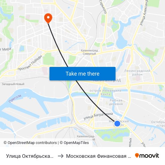 Улица Октябрьская (По Требованию) to Московская Финансовая Юридическая Академия map
