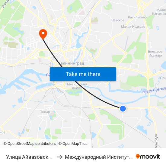 Улица Айвазовского (Из Центра) to Международный Институт Экономики и Права map