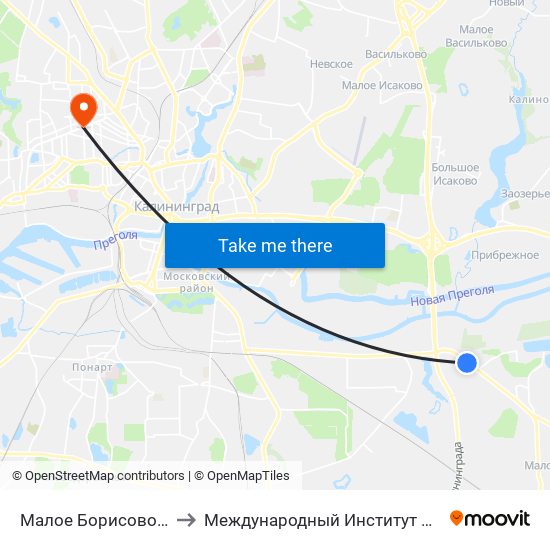 Малое Борисово (Из Центра) to Международный Институт Экономики и Права map