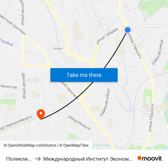 Поликлиника to Международный Институт Экономики и Права map