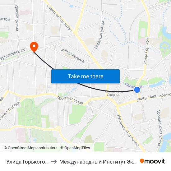 Улица Горького (В Центр) to Международный Институт Экономики и Права map