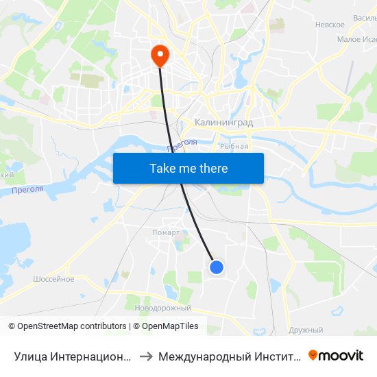 Улица Интернациональная (Из Центра) to Международный Институт Экономики и Права map