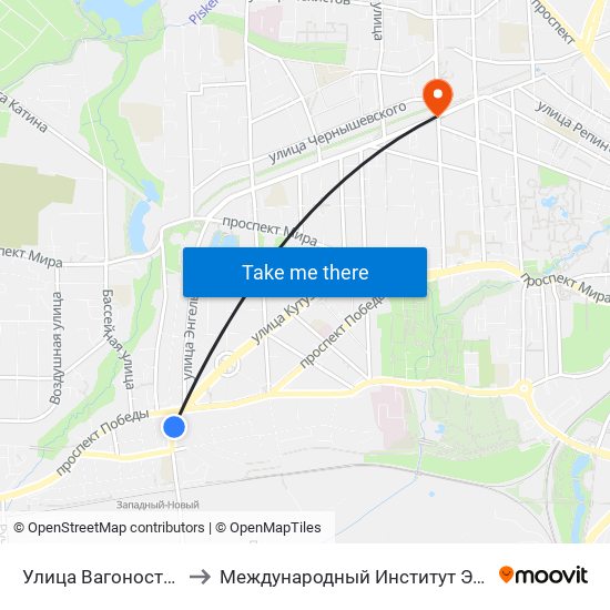 Улица Вагоностроительная to Международный Институт Экономики и Права map